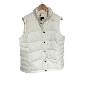 Lands' End Cream Puffer Vest Down Blend Extra Large (XL)